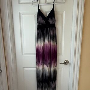 MSK Black,  Purple, and Gray  Ombre Maxi Flowy Dress Size 10